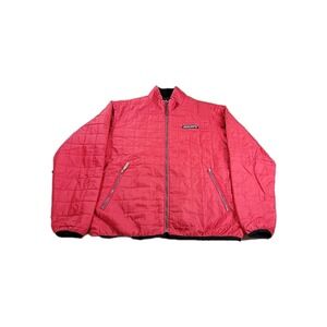 Descente Quilted Puffer Full Zip Jacket Mens Medium Red Black Skiing‎